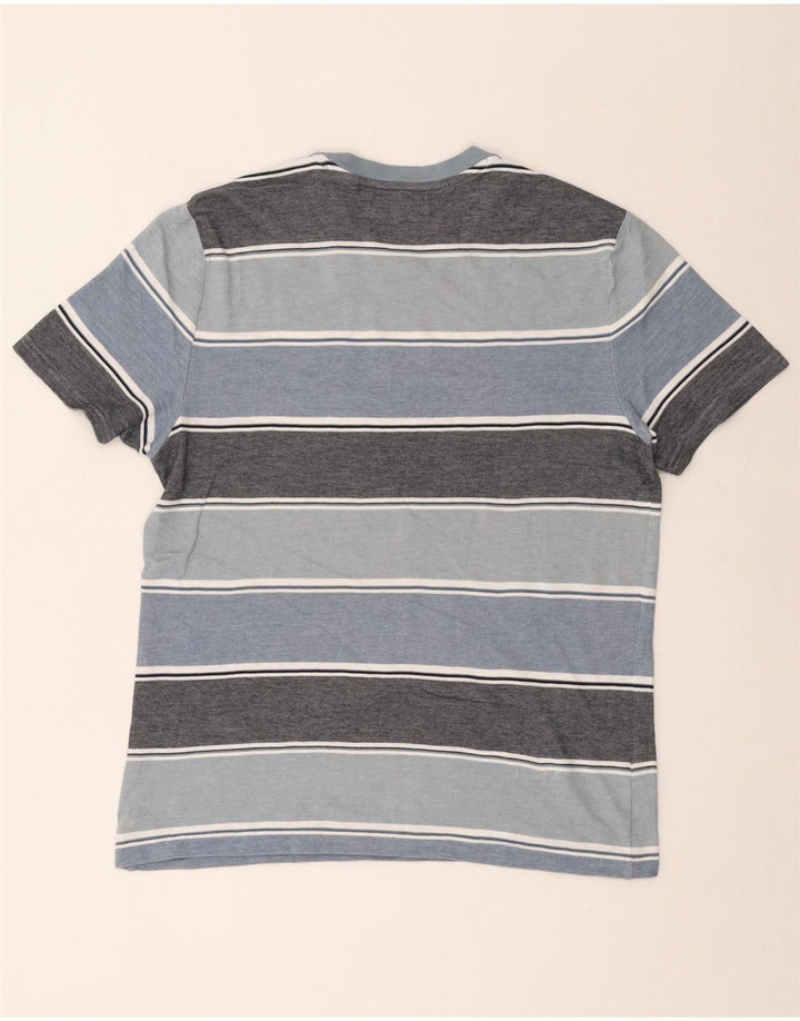 PENGUIN Męski T-shirt Top z bawełny w duże niebieskie paski