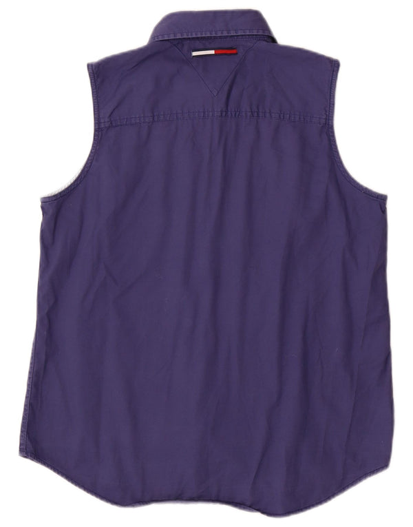 Damska bluzka bez rękawów Tommy Hilfiger US 10, duża, granatowa, bawełniana