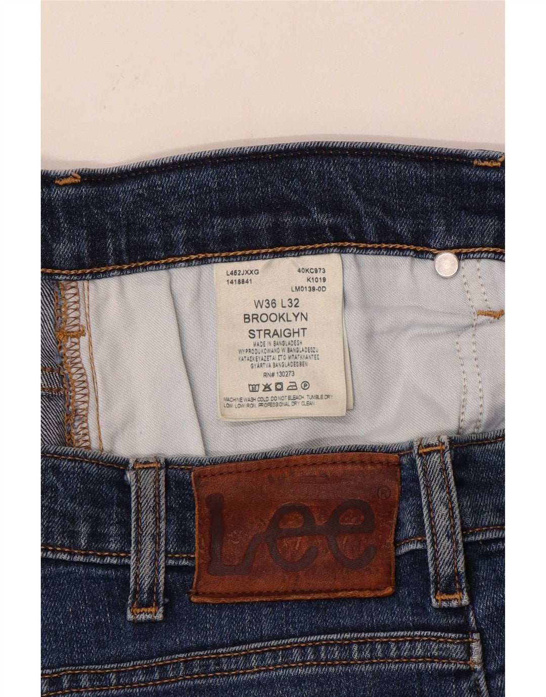 Męskie dżinsy Lee Brooklyn Straight W36 L32 Niebieskie bawełniane