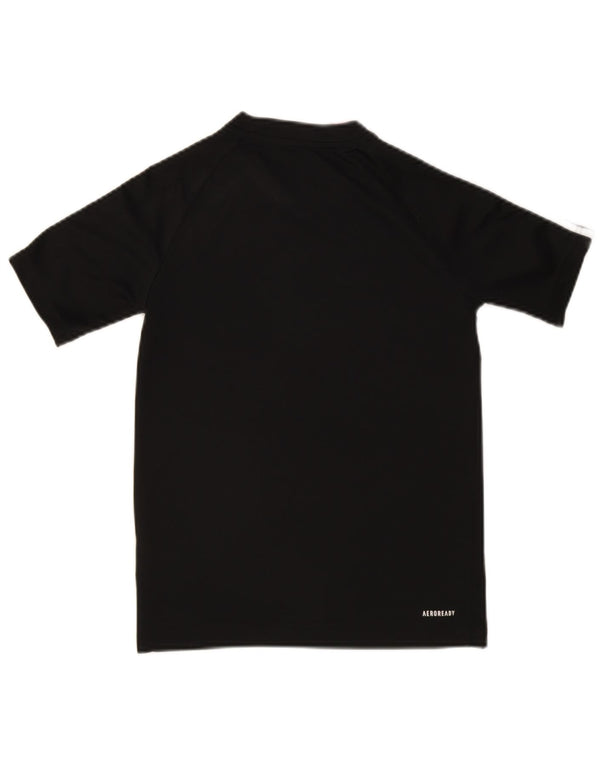 Adidas Chłopięcy T-shirt Top 11-12 Lat Czarny Poliester Sport