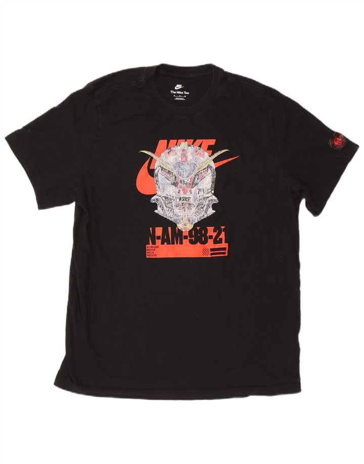 Męska koszulka z grafiką Nike, XL, czarna, bawełniana