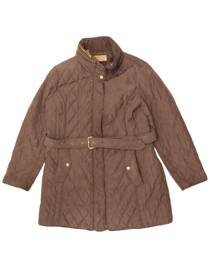 Damska pikowana kurtka Michael Kors UK 18 XL, brązowy poliester