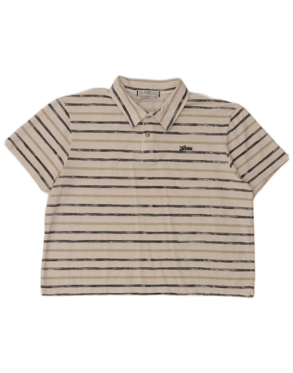 Damska koszulka polo Guess Regular Fit UK 14 w duże białe paski