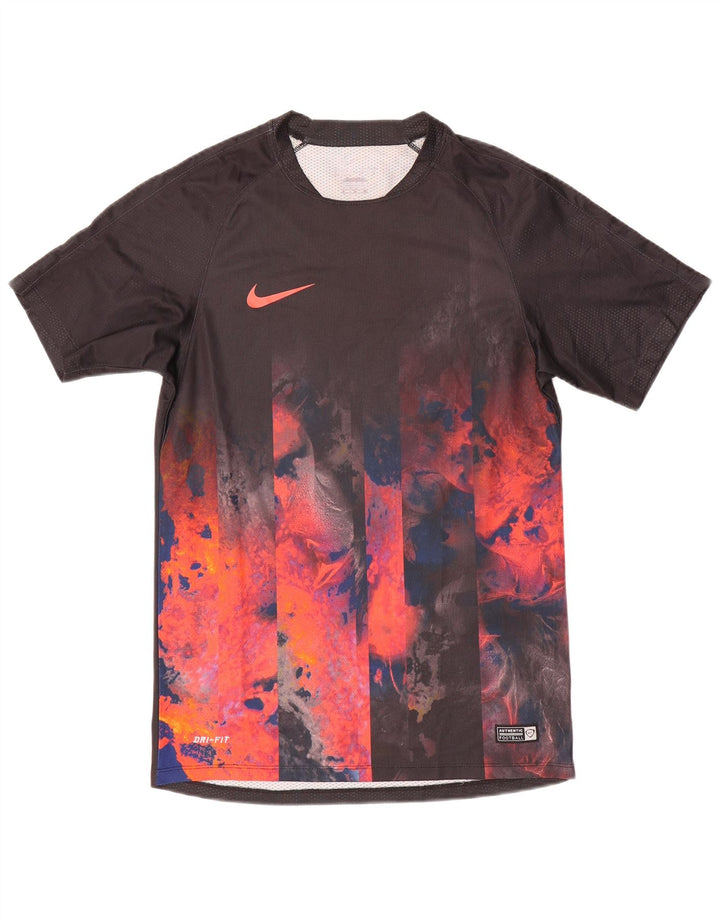Męski T-shirt NIKE Dri Fit, mały, czarny, z blokami kolorów