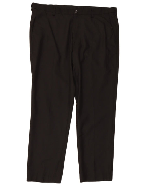 Marks & Spencer Mens Regular Fit Casual Trousers W40 L31 Black Polyester