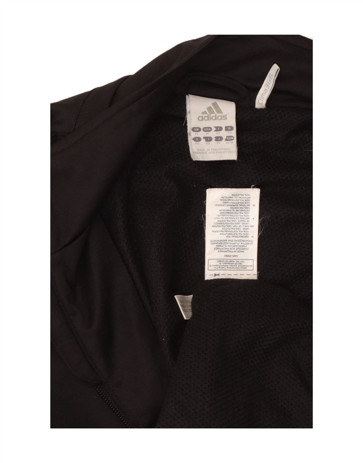 ADIDAS Womens Tracksuit Top Jacket UK 14 Medium  Black Polyester
