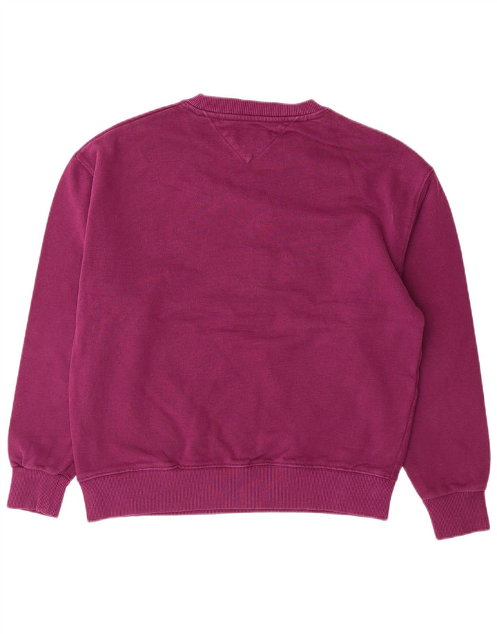 Męska bluza z grafiką Tommy Hilfiger, mała fioletowa bawełna