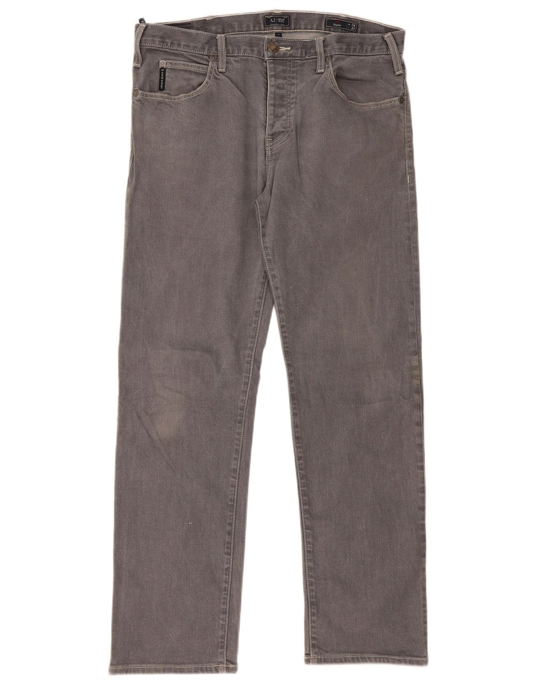 Damskie jeansy Armani Regular Straight W34 L32 Szara bawełna