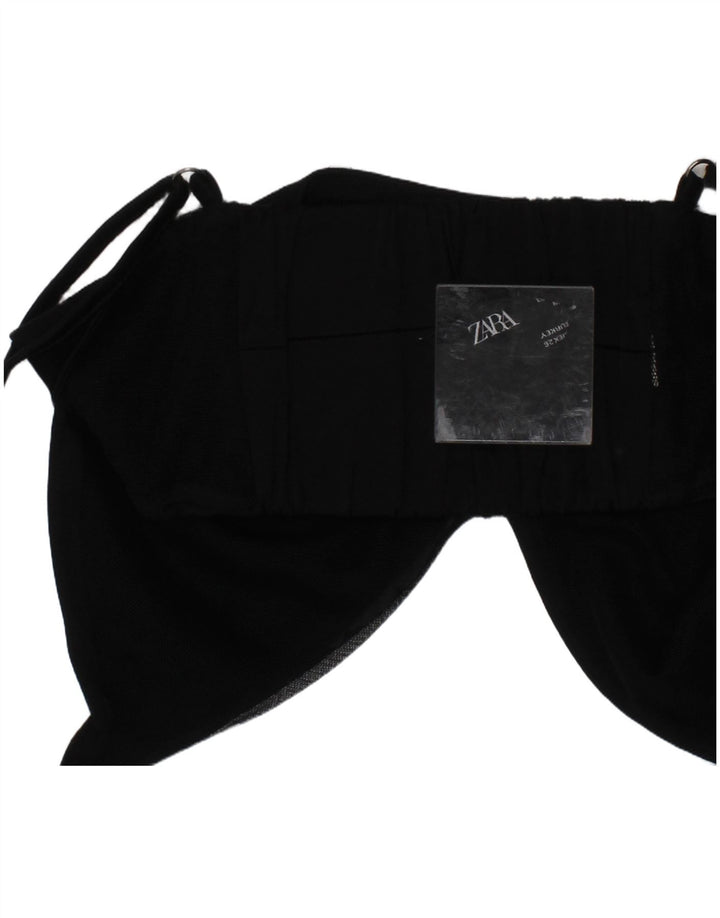 Krótki top damski z biustonoszem Zara, mały, czarny