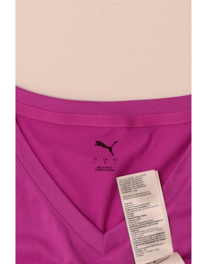 T-shirt damski Puma Top UK 16, duży, różowy, poliester