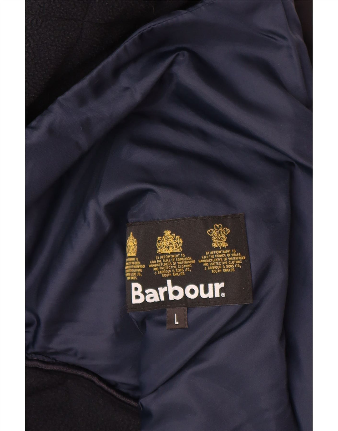 Męska pikowana kurtka Barbour UK 40, duża, granatowa