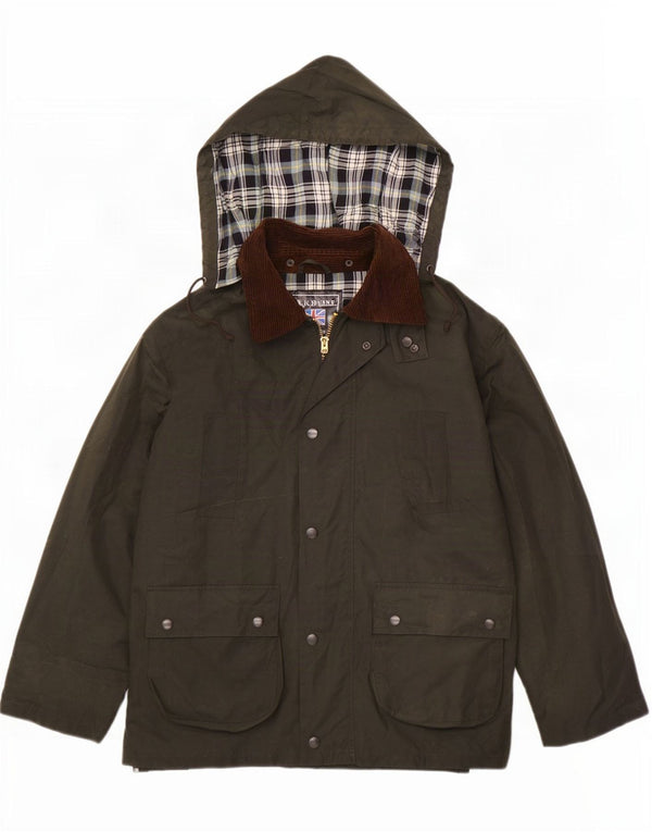 Męska kurtka z kapturem i woskowaną bawełną Lakeline UK 42 XL Khaki