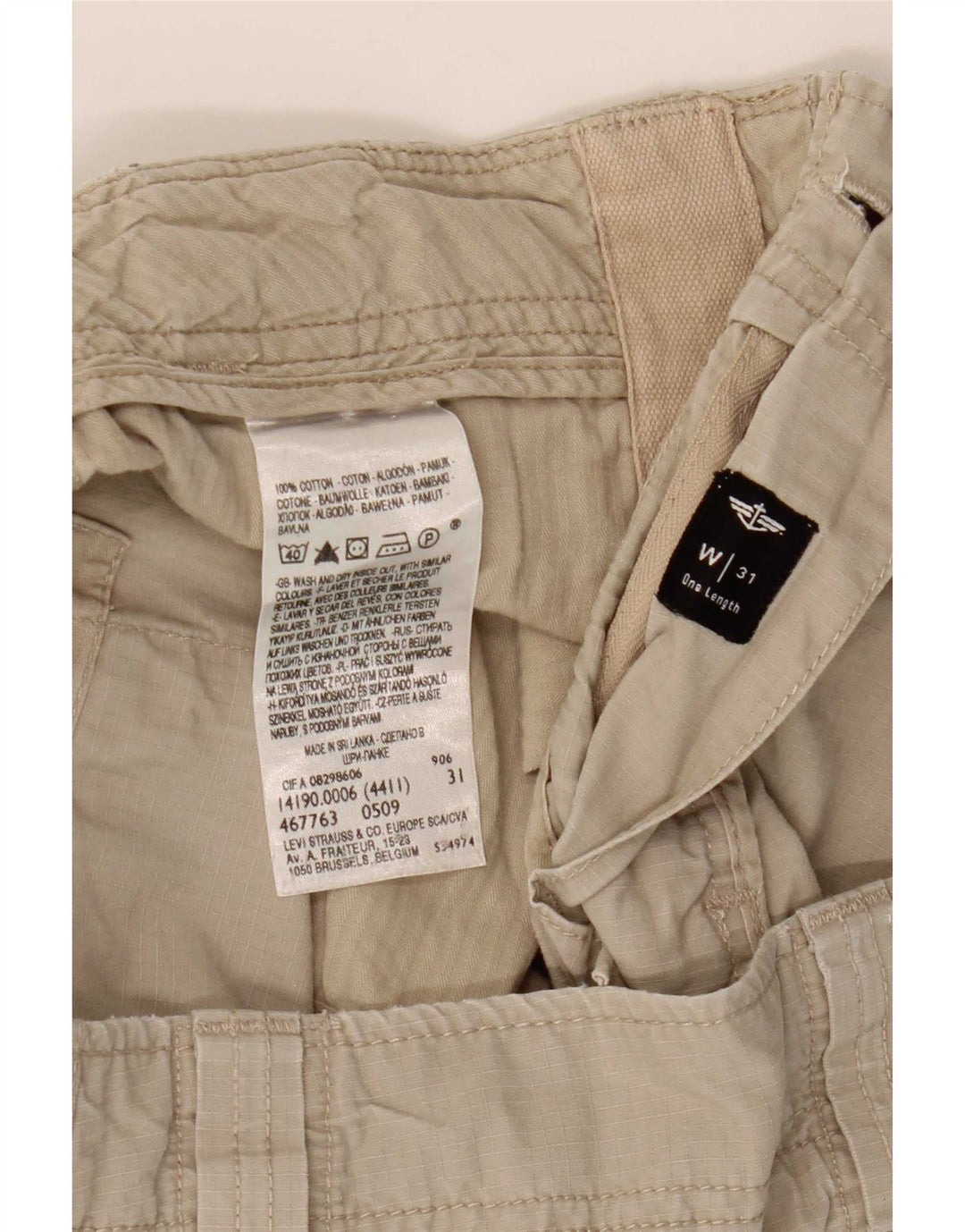 Męskie spodenki cargo Dockers Comfort Fit W31 średniej beżowej bawełny