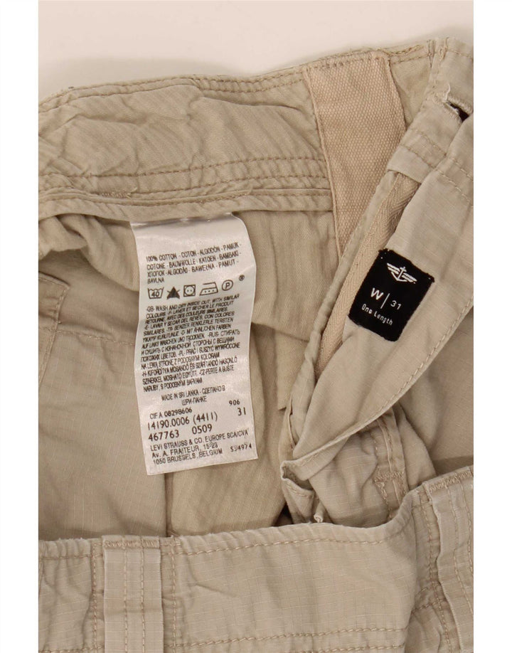 Męskie spodenki cargo Dockers Comfort Fit W31 średniej beżowej bawełny