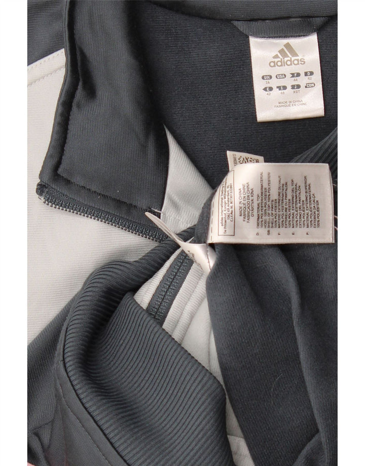 Damska kurtka dresowa Adidas UK 16, duża, granatowa, z blokami kolorów