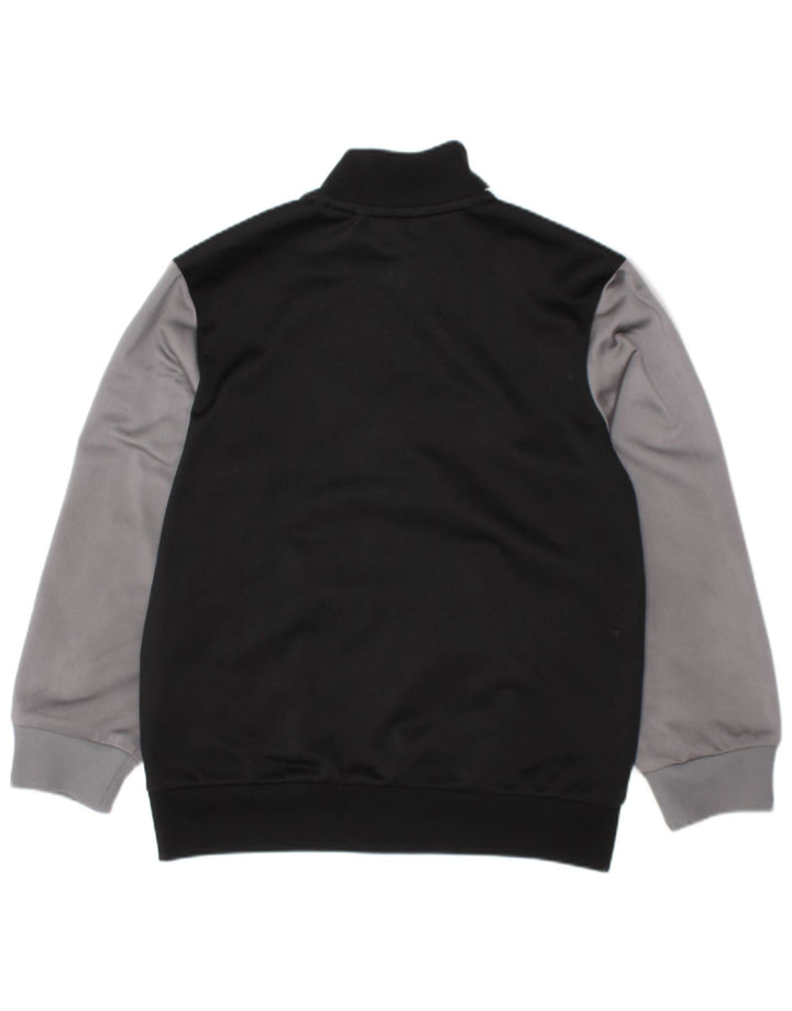 ADIDAS Boys Tracksuit Top Jacket 5-6 Years Black Colourblock