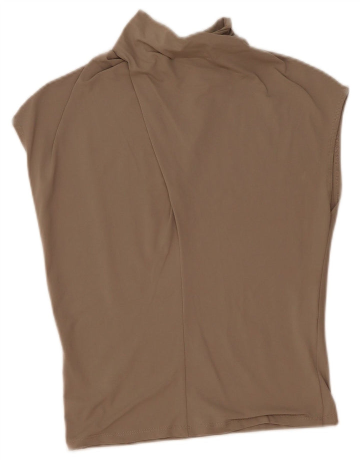 Damska bluzka bez rękawów Zara UK 12 Średni szary poliamid