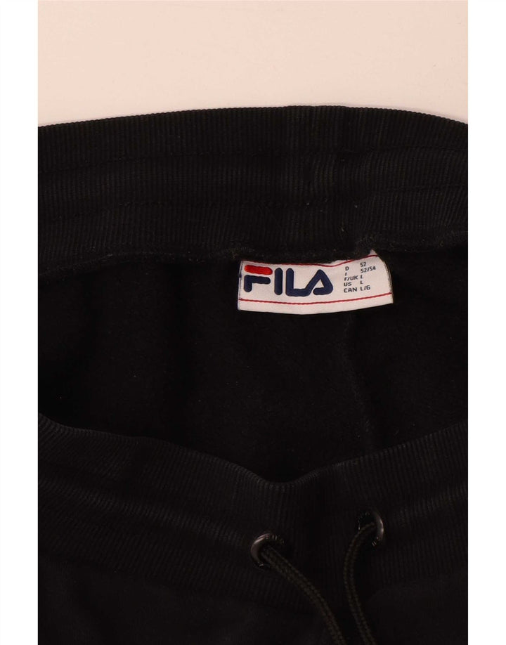 Męskie spodnie dresowe Fila Joggers, duże, czarne, z blokami kolorów