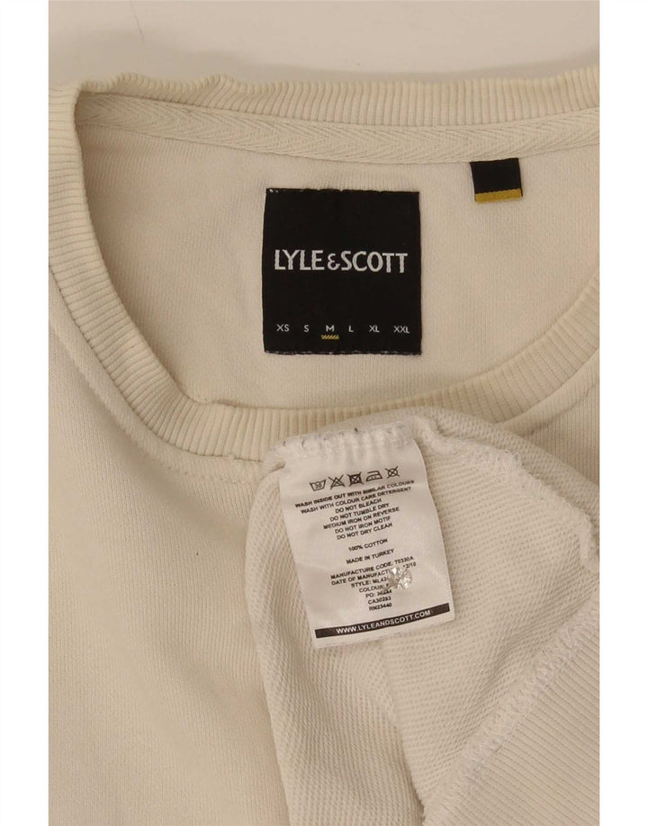 Męska bluza dresowa Lyle & Scott, średnia, biała, bawełniana
