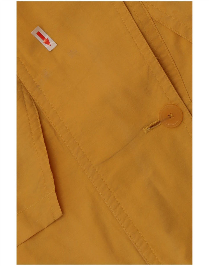 Vintage damski trencz oversize UK 14, duży, żółty, bawełniany