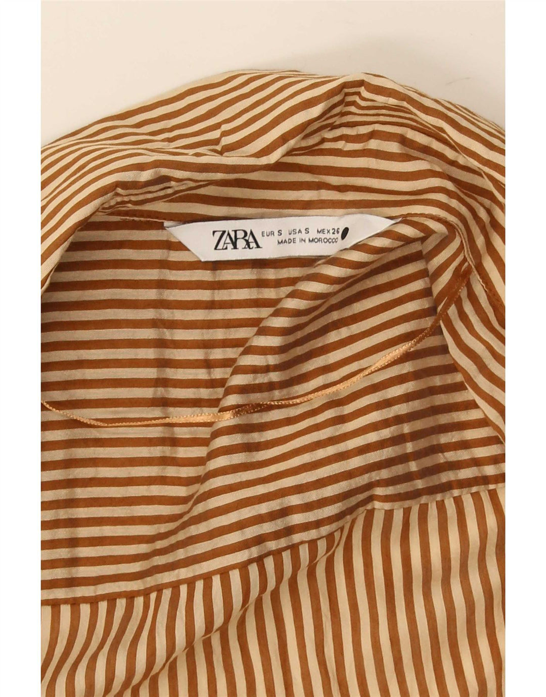 Damska sukienka oversize Zara UK 10 w małe brązowe prążki