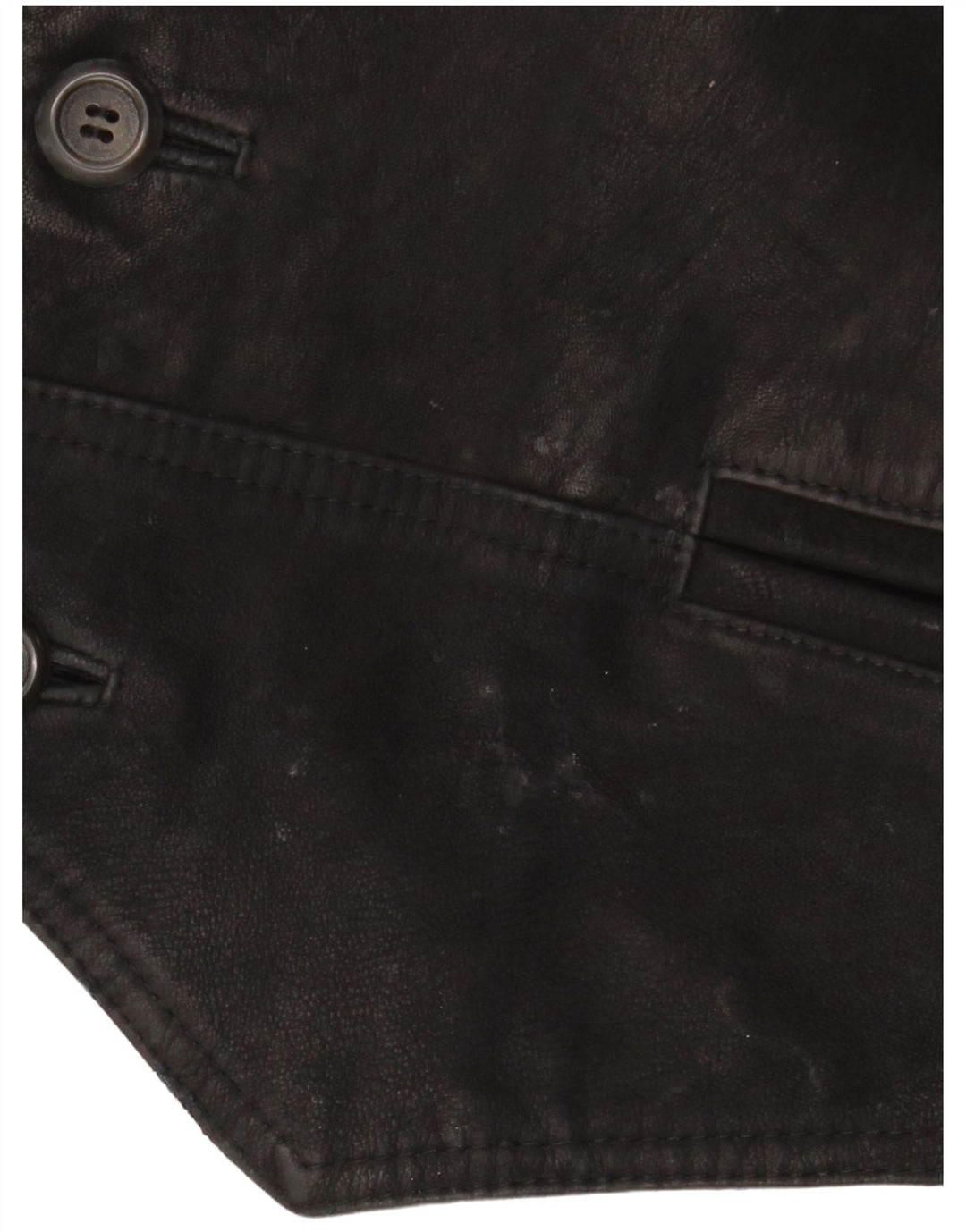 Vintage męska skórzana kamizelka duża czarna patchworkowa