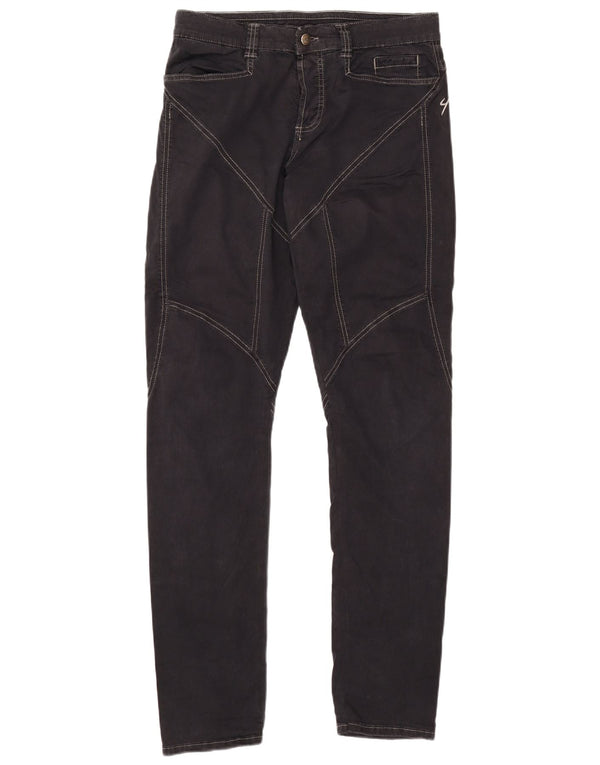 9.2 BY CARLO CHIONNA Męskie wąskie spodnie codzienne W32 L34 Czarna bawełna