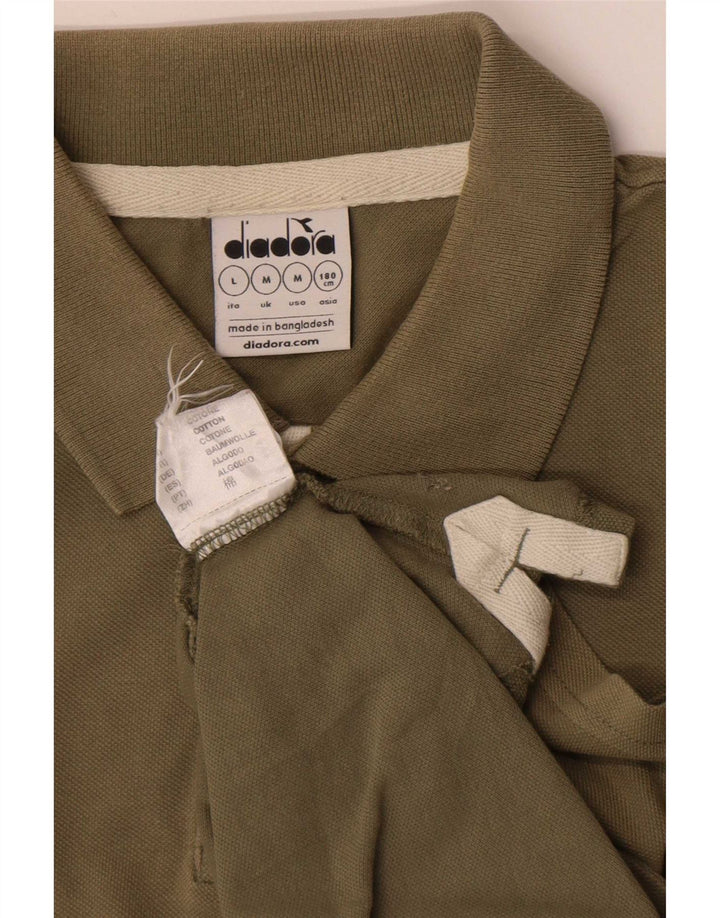Męska koszulka polo Diadora, średnia bawełna khaki