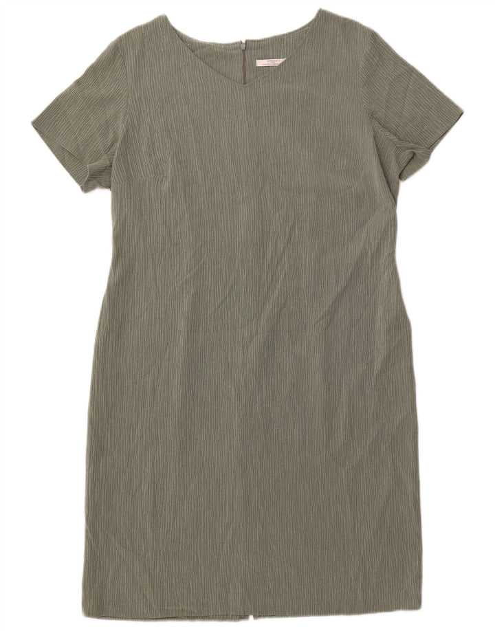 MARKS & SPENCER Damska sukienka płaszczowa UK 18 XL, zielony, prążkowany poliester