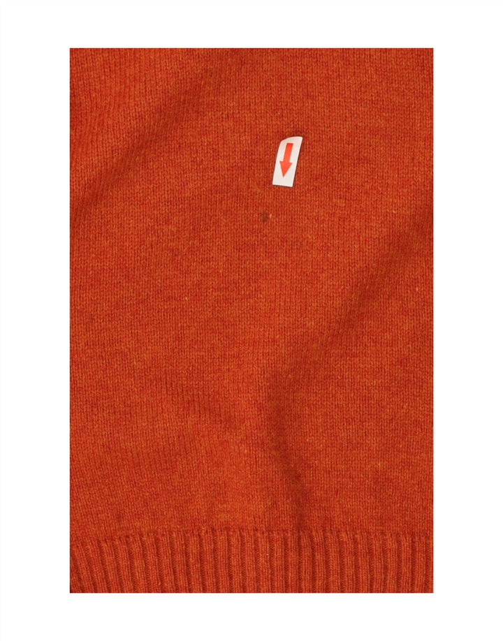 Bugatti Męski sweter z dekoltem w kształcie litery V, XL, Pomarańczowa wełna owcza