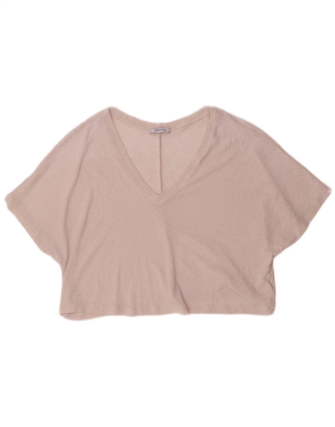Damska bluzka oversize Zara Top UK 10, mały, różowy poliester