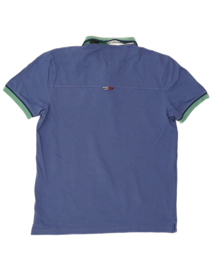 Męska koszulka polo TOMMY HILFIGER o regularnym kroju, średnioniebieska, bawełniana