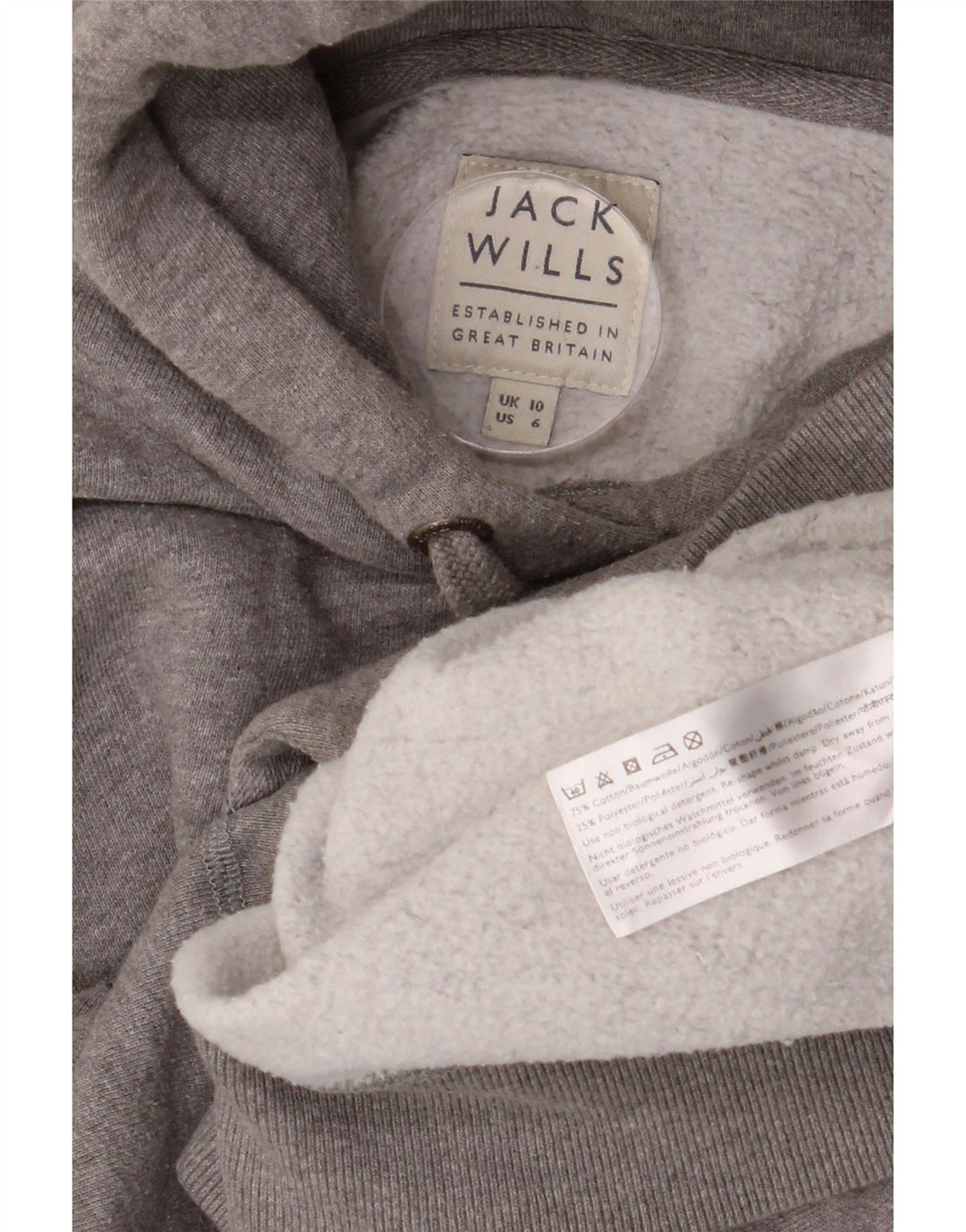 JACK WILLS Damski sweter oversize z kapturem Salcombe Devon UK 10, mały, szary