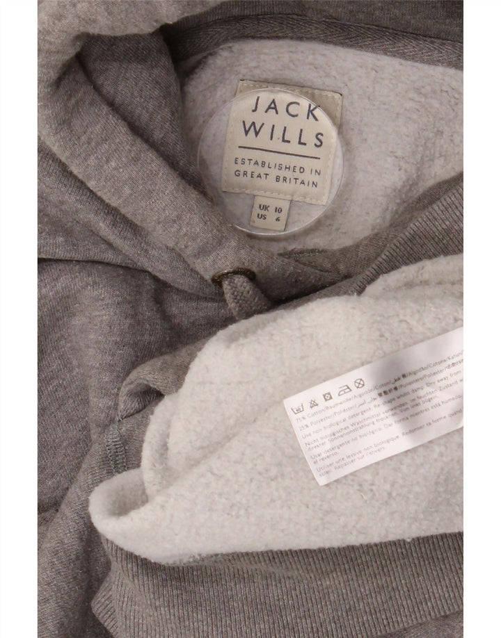 JACK WILLS Damski sweter oversize z kapturem Salcombe Devon UK 10, mały, szary