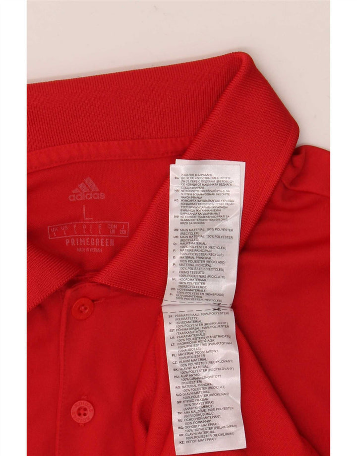 Męska koszulka polo Adidas, duża, czerwona, poliestrowa