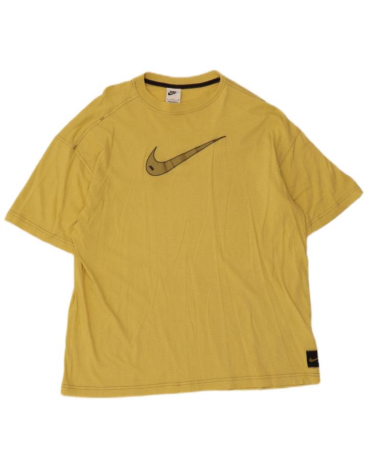 Męski T-shirt z grafiką Nike, mały, żółty, bawełniany