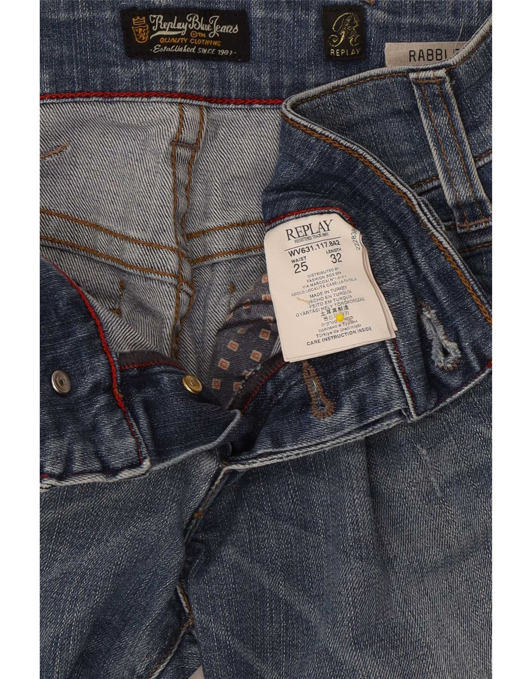 Damskie jeansy Replay Rabbler Bootcut W25 L32 Niebieskie bawełniane