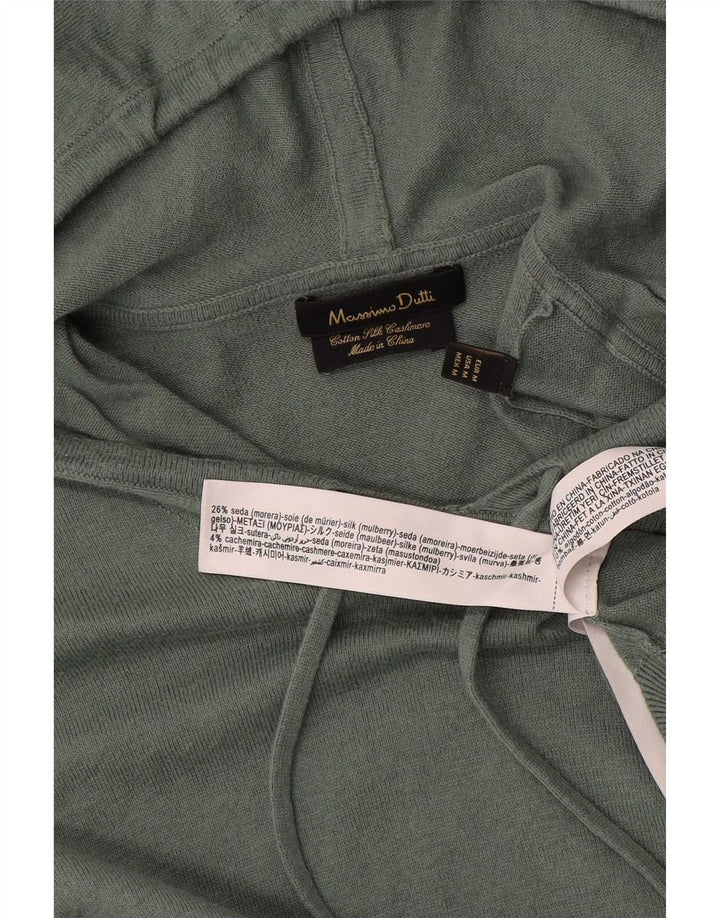 Męski sweter z kapturem Massimo Dutti, średni zielony, bawełniany