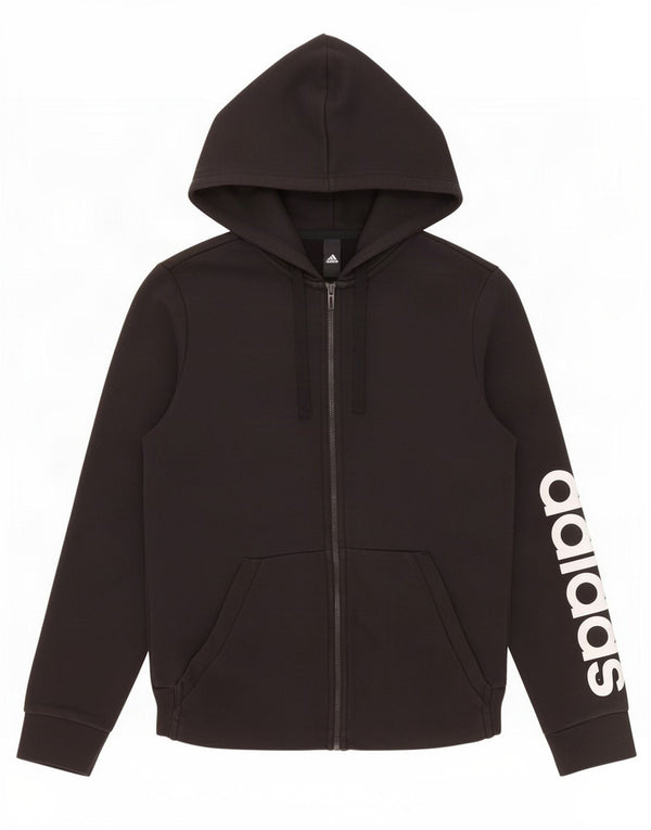 Damska bluza z kapturem Adidas Graphic Zip UK 12/14 Średnia czarna bawełna