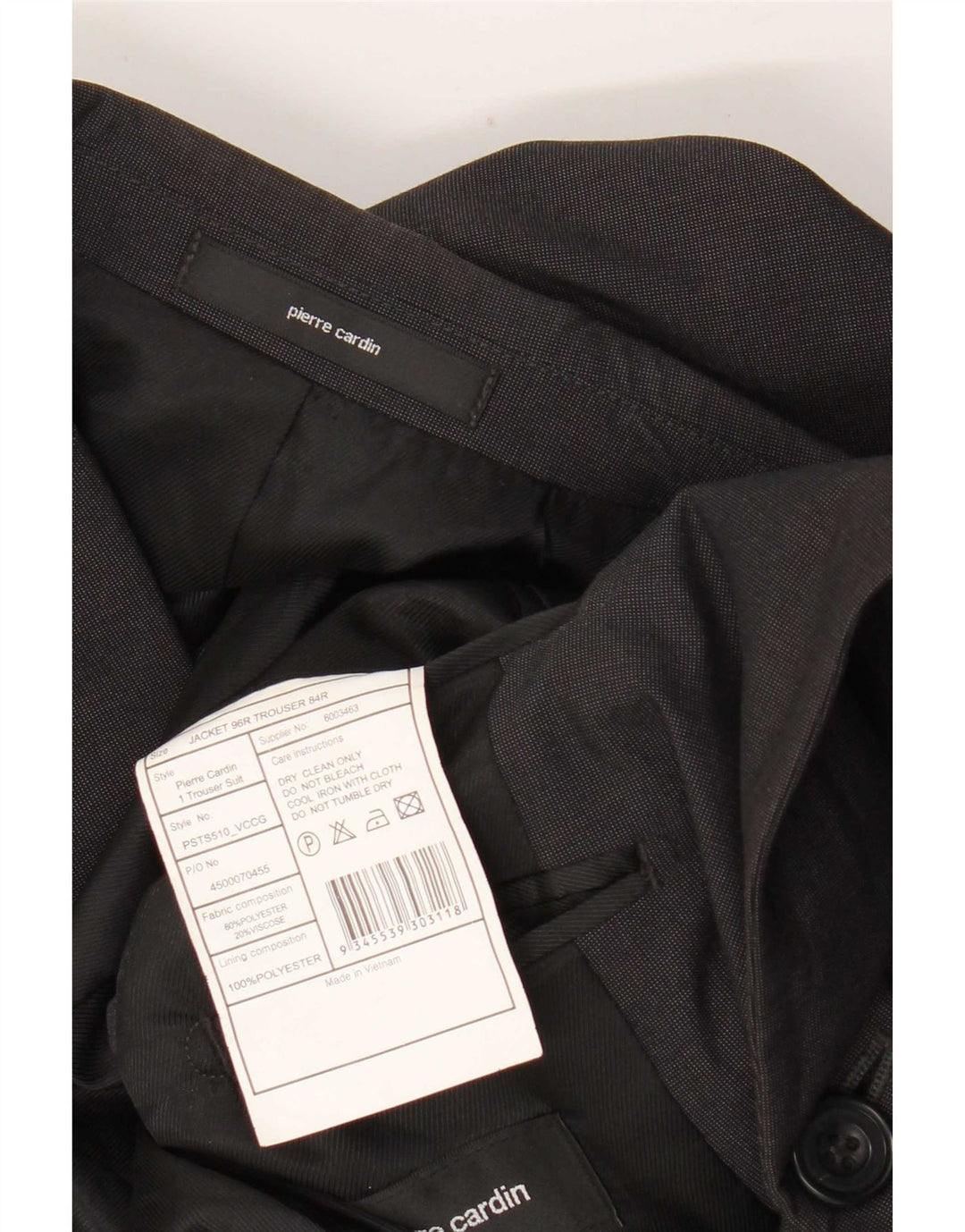 Pierre Cardin Męska marynarka zapinana na 2 guziki UK 36 Small Grey Poliester
