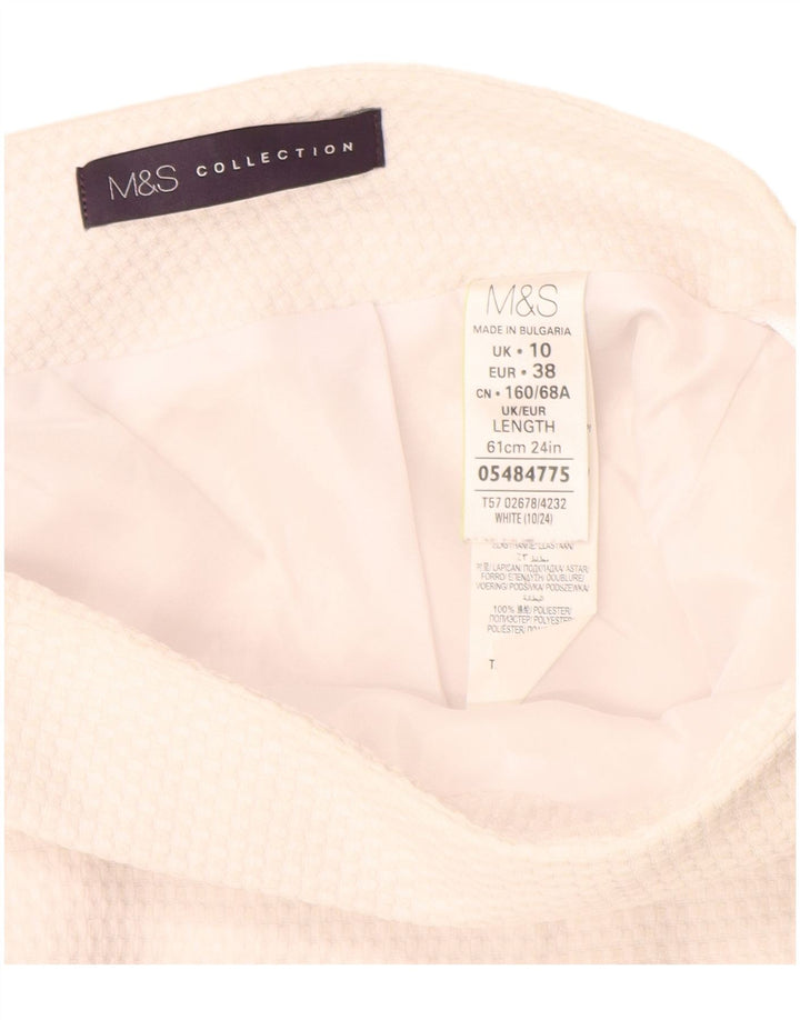 Marks & Spencer Damska spódnica ołówkowa UK 10 Small W30 Biały poliester