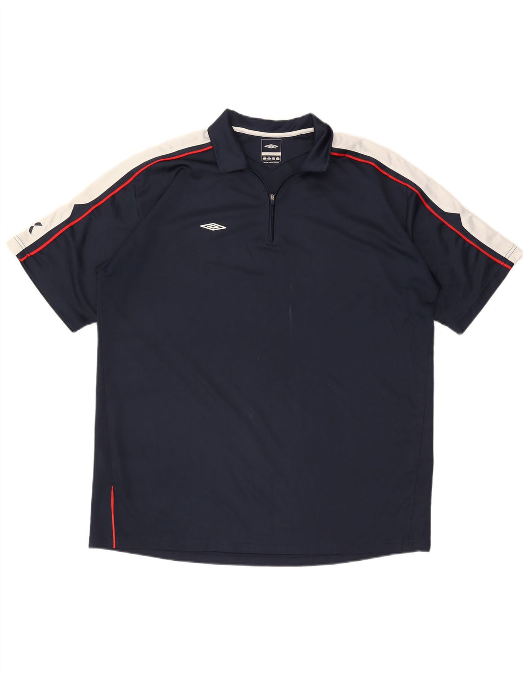 Męska koszulka polo Umbro z zamkiem błyskawicznym 2XL, granatowa, poliester w blokach kolorów