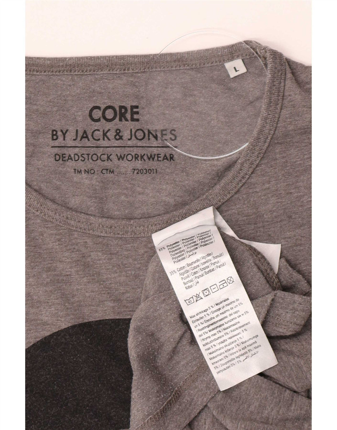 Męski T-shirt z grafiką Jack & Jones Core, duży, szary, poliestrowy
