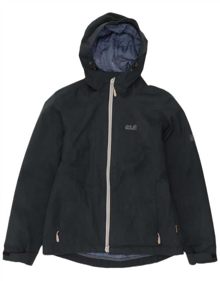 Damska kurtka wiatrówka z kapturem JACK WOLFSKIN UK 12, średni granat