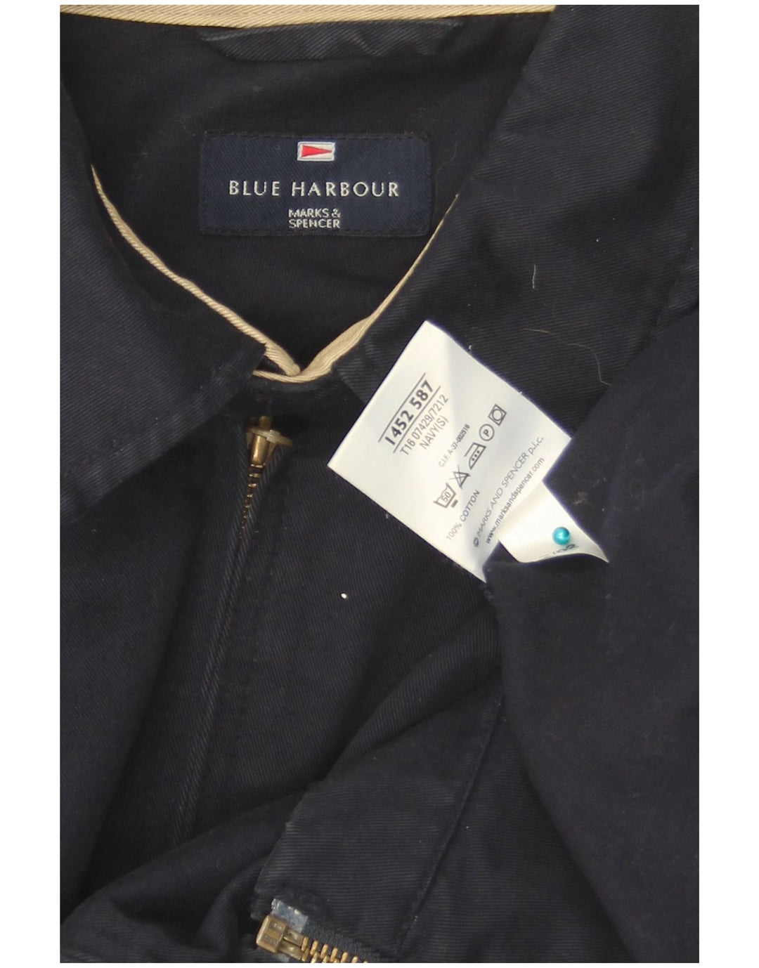 Marks & Spencer Męska niebieska kurtka bomber Harbor UK 36, mała granatowa