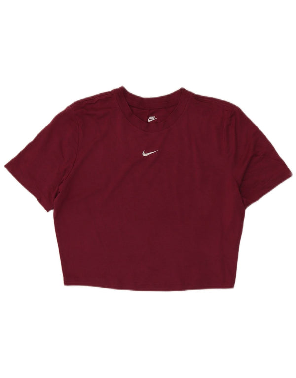 T-shirt damski Nike Crop Slim Fit Top UK 14, duży, bordowy poliester