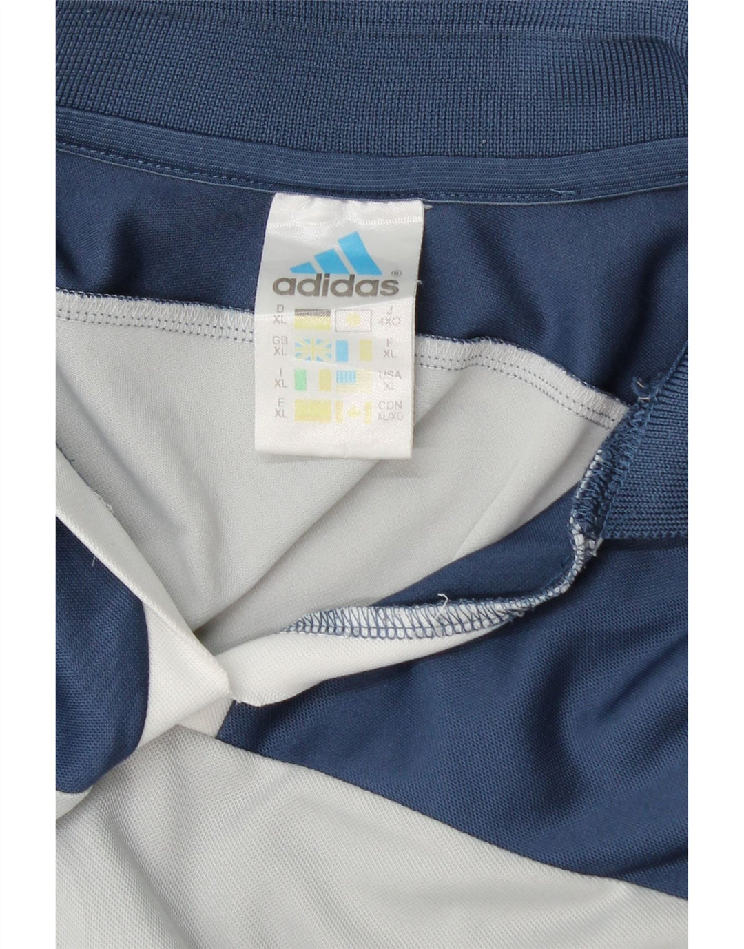 Adidas Męska koszulka polo Climalite XL granatowa, z blokami kolorów, poliestrowa
