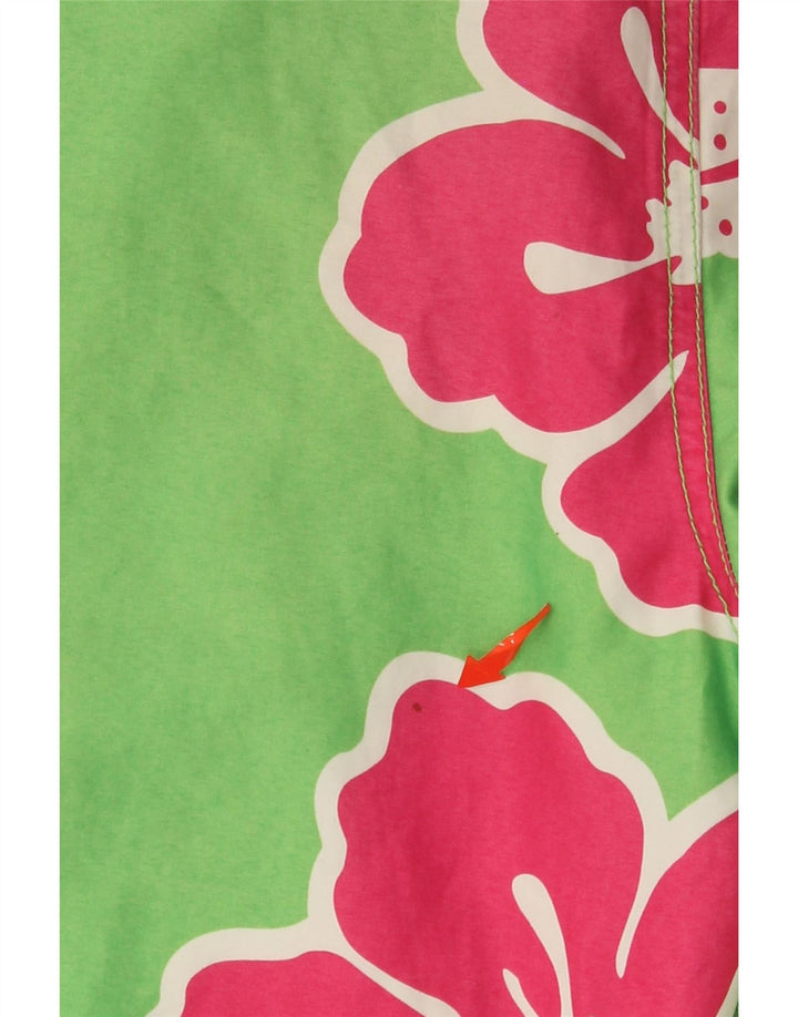 Męskie spodenki kąpielowe TOMMY HILFIGER, małe, zielone, z poliestru w kwiaty