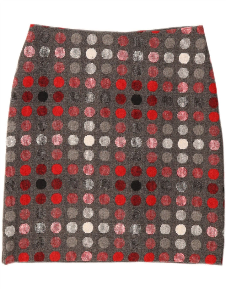 Marks & Spencer Damska prosta spódnica UK 12 Medium W30 Szara w kropki