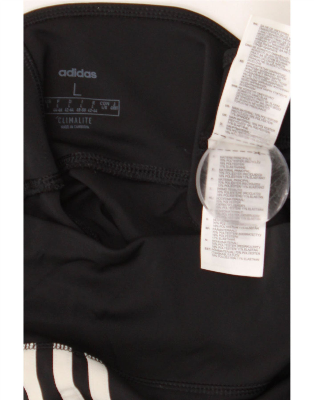 ADIDAS Womens Climalite Capri Leggings UK 16/18 Large  Black Polyester Vintage Adidas and Second-Hand Adidas from Messina Hembry 